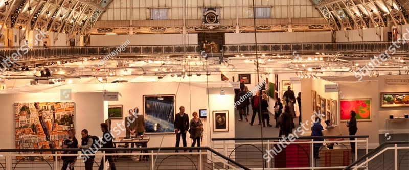 Exhibition hall with paintings